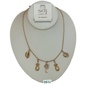 sdj Jewelry Women’s Shiny Gold Plated Two Necklace Set